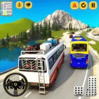 Heavy Bus Driving Hill Station